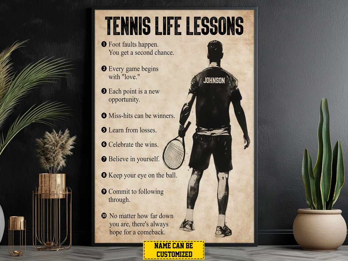 Tennis Life Lessons Personalized Poster Print - Image 5
