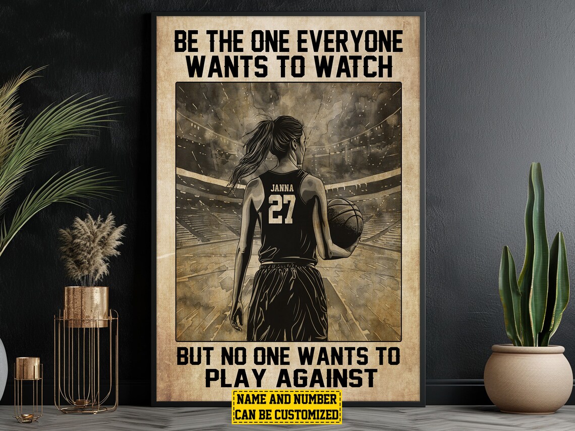 Basketball Motivation Personalized Poster Print, Daughter
