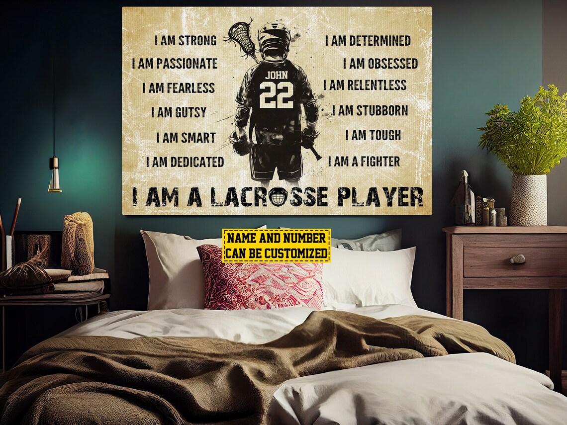 Lacrosse Personalized Poster Print, Gift For Boy Man - Image 2