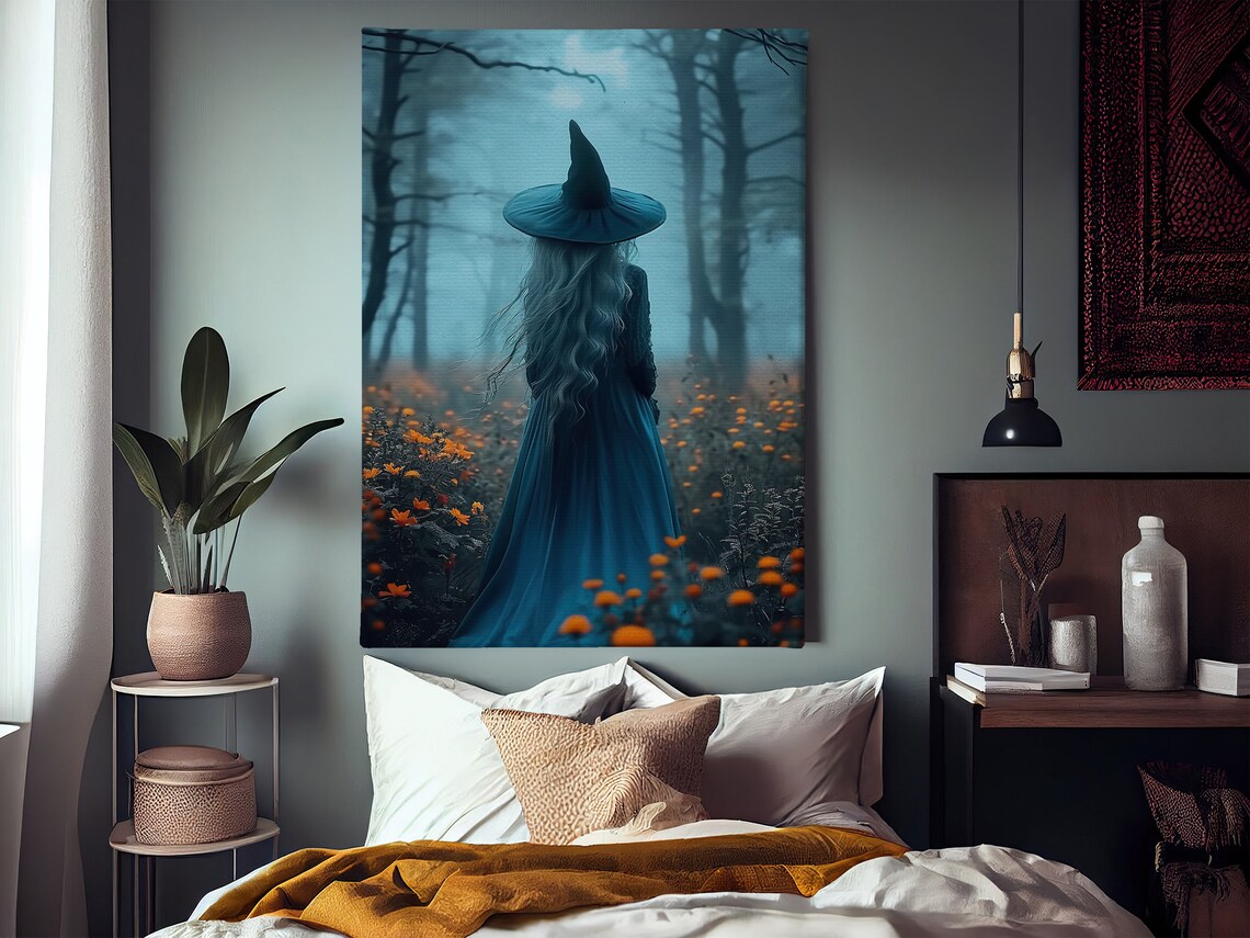 Forest Magic Witch Painting, Halloween Wall Art - Image 3