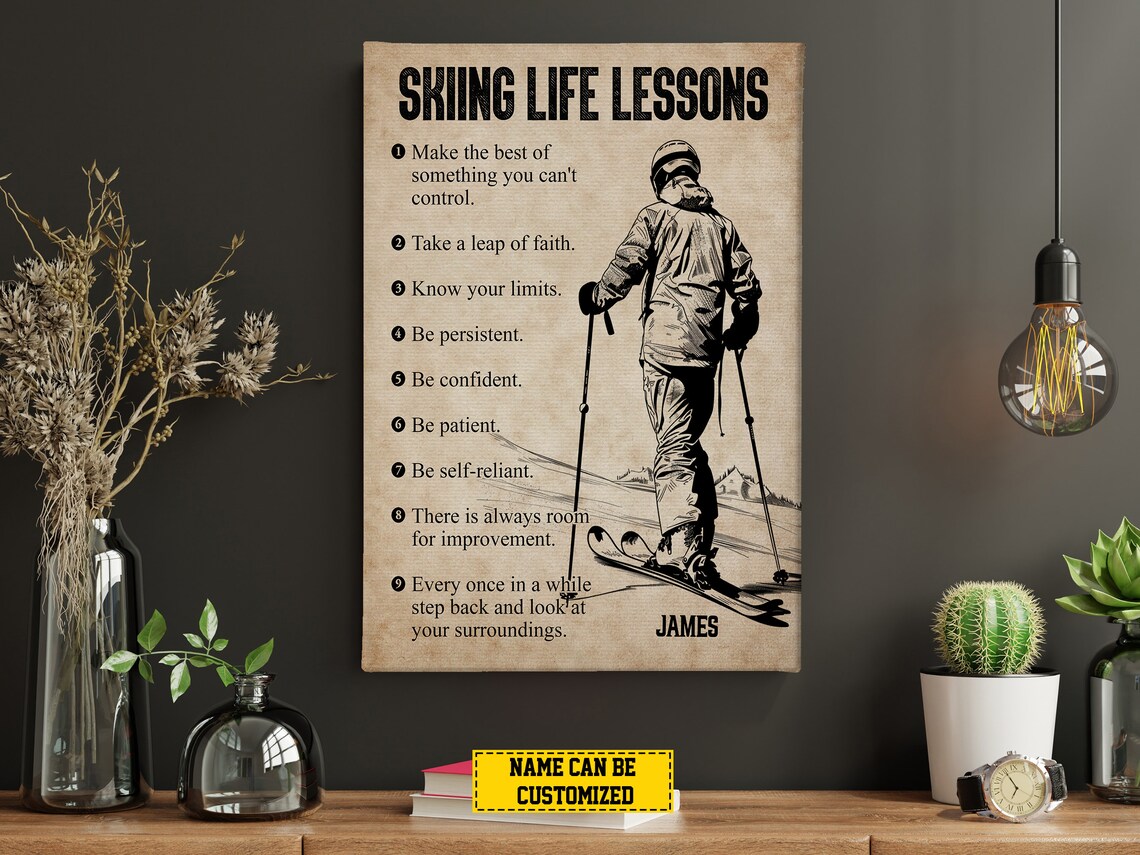 Skiing Life Lessons, Personalized Skiing Gift for Men - Image 5