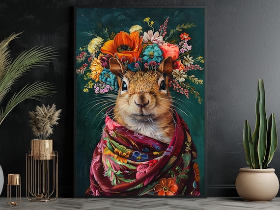 Vintage Squirrel Art Print, Animal Wall Art