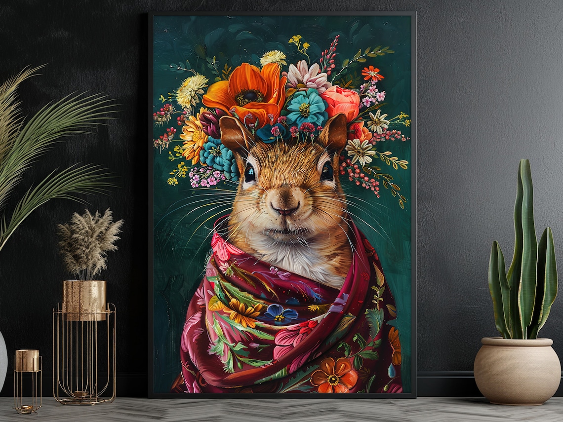 Vintage Squirrel Art Print, Animal Wall Art