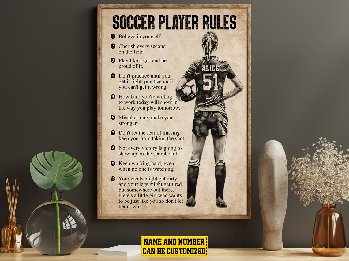 Personalized Soccer Player Rules Poster Print - Image 5