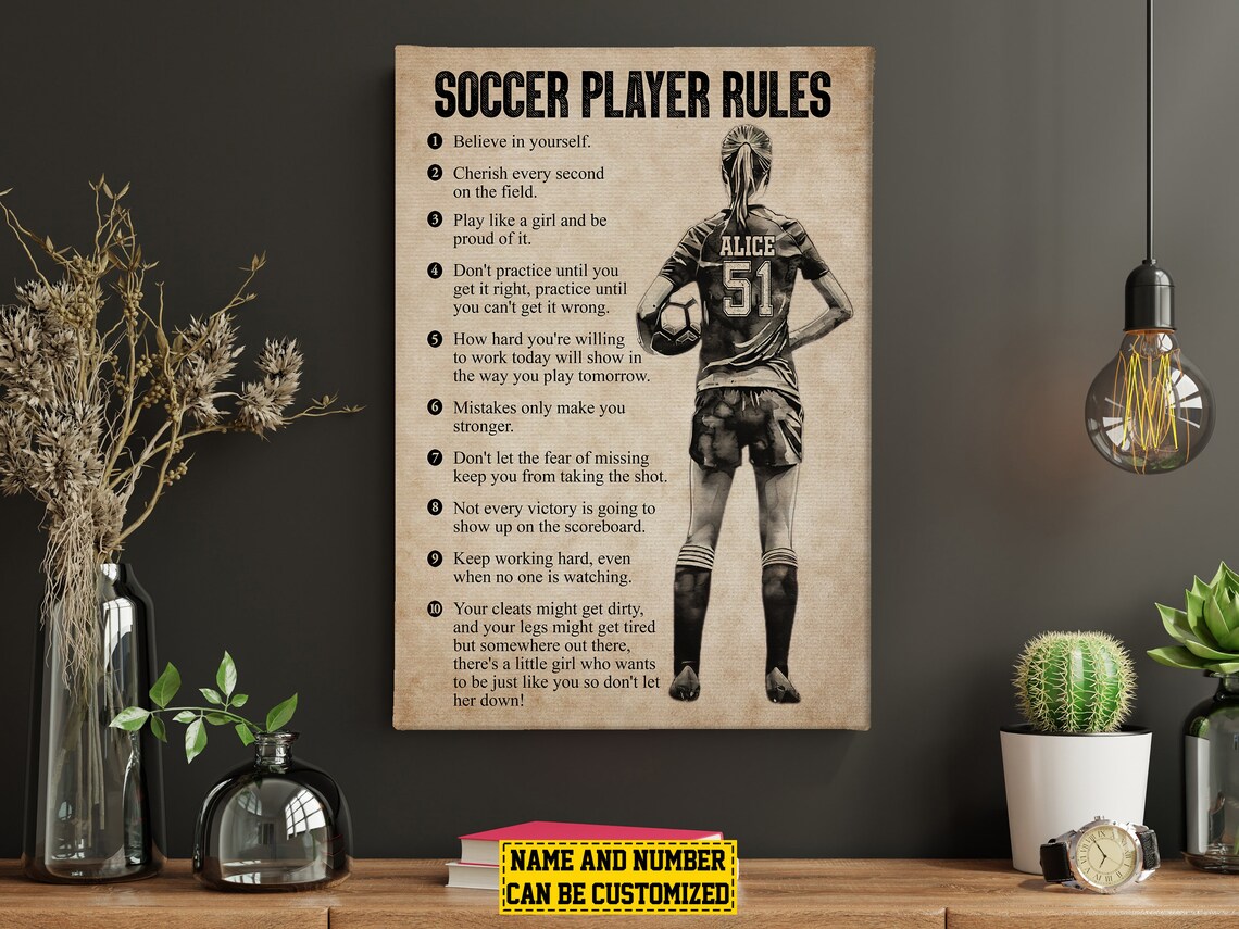 Personalized Soccer Player Rules Poster Print - Image 3