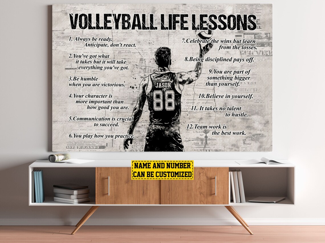 Personalized Volleyball Life Lessons Art Print - Image 4