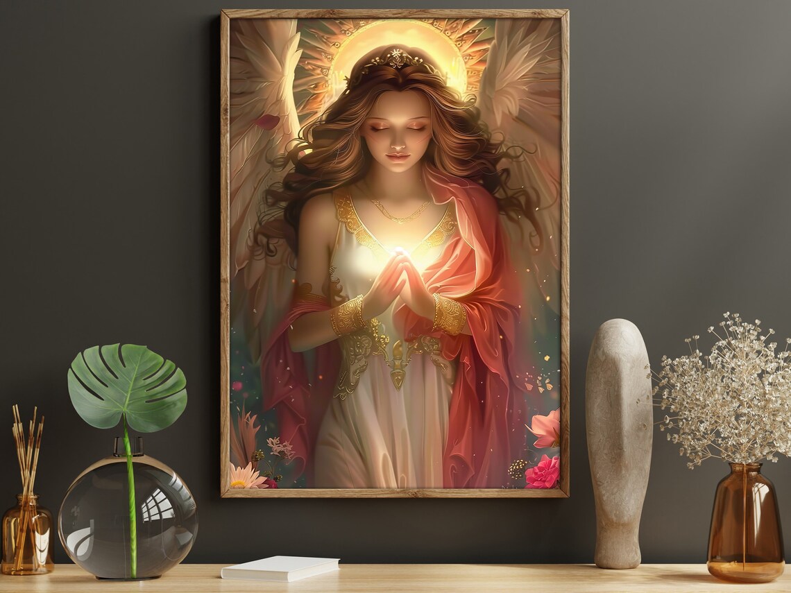 Young Angel Praying Faith Print, Catholic Poster