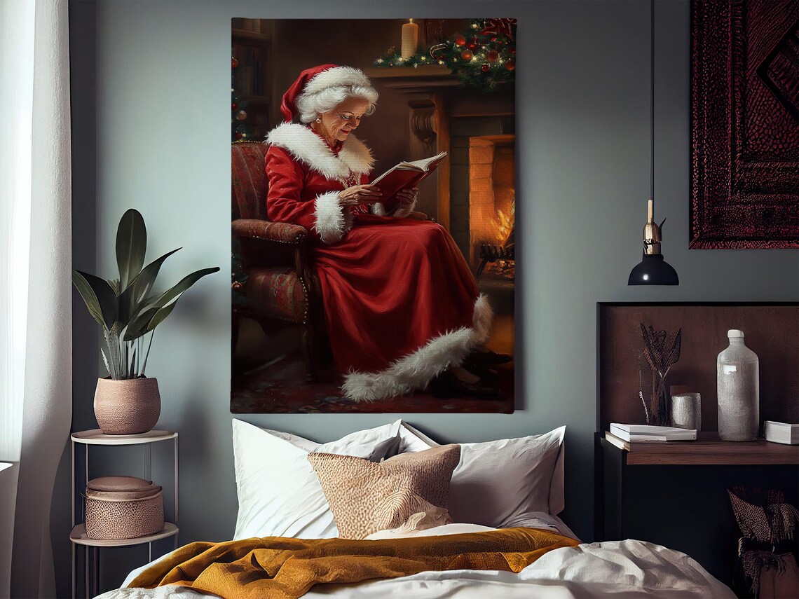 Vintage Mrs Claus Reading, Christmas Poster Print - Image 3