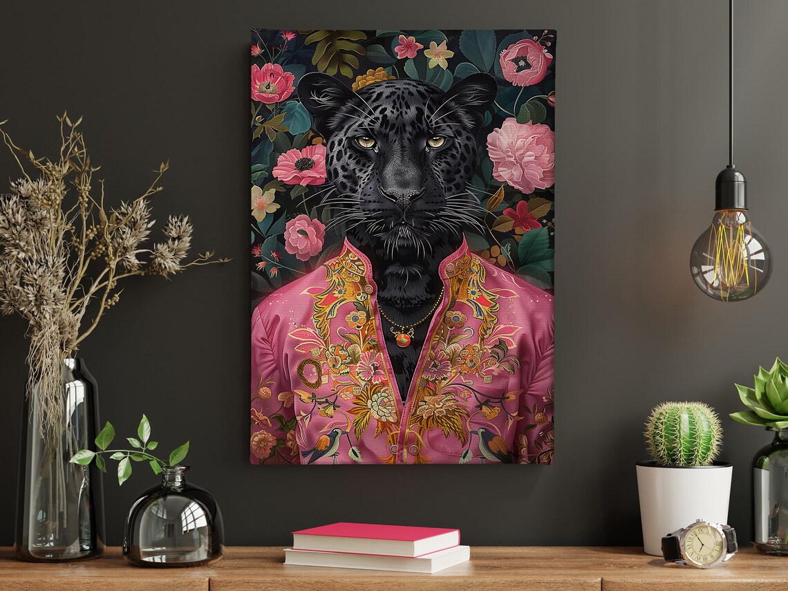 Matisse-Inspired Black Leopard Lady Art Print - Image 5