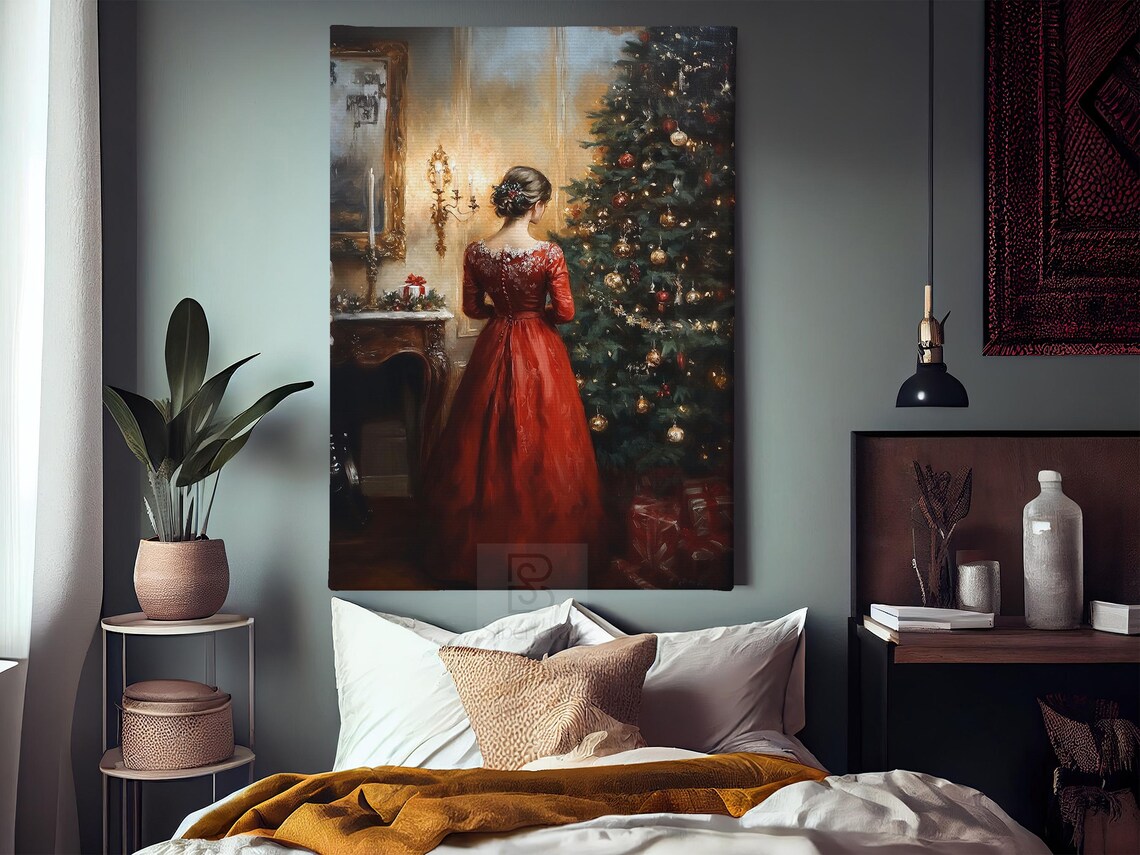Cozy Christmas Tree Art Print, Warm Holiday Decor - Image 3