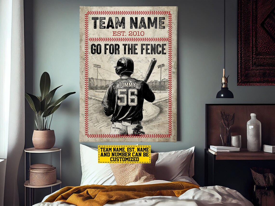 Baseball Team Name Personalized Poster Print - Image 3