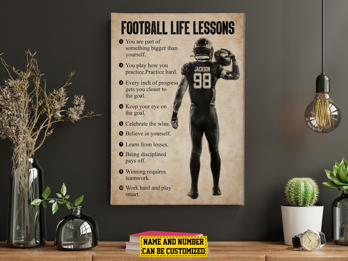 Football Life Lessons Personalized Poster Print - Image 4