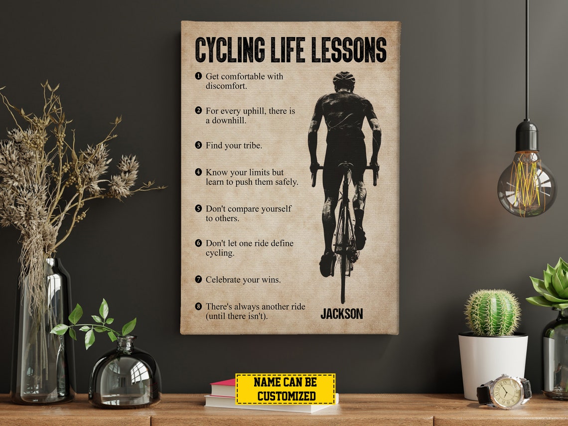 Cycling Life Lessons Personalized Print Cycling Poster Print Cycling Gift For Boy Man - Image 5