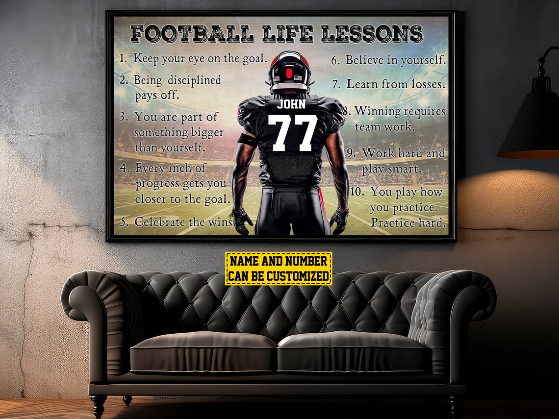 Football Life Lessons Personalized Art Print - Image 3