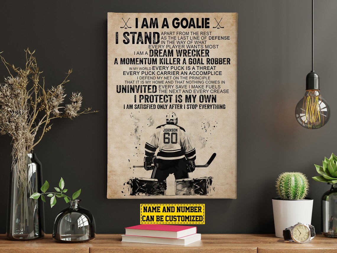 Hockey Goalie Personalized Art Print Gift For Son - Image 4