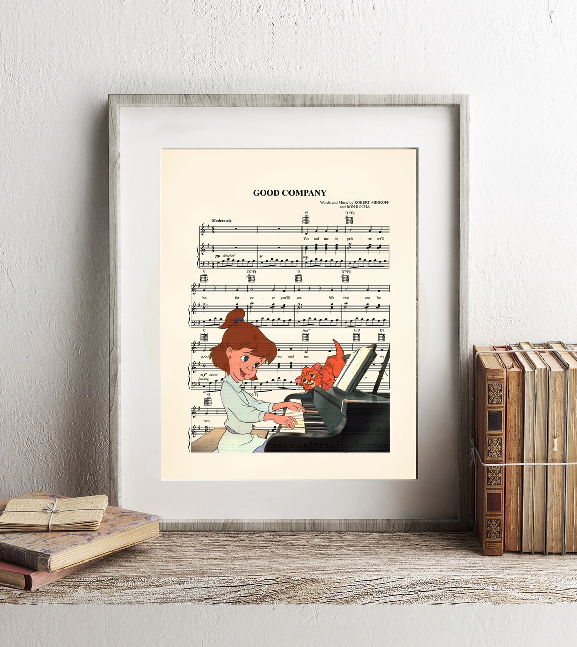 Oliver And Company Jenny Sheet Music Art Print