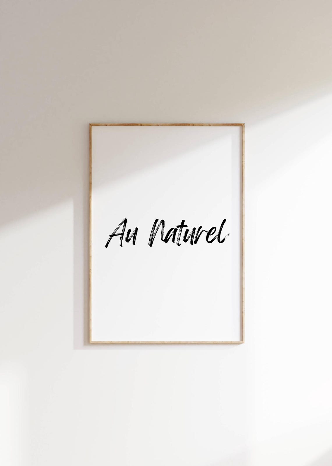 Au Naturel French Script Elegant Minimalist Bathroom Chic Poster - Image 3
