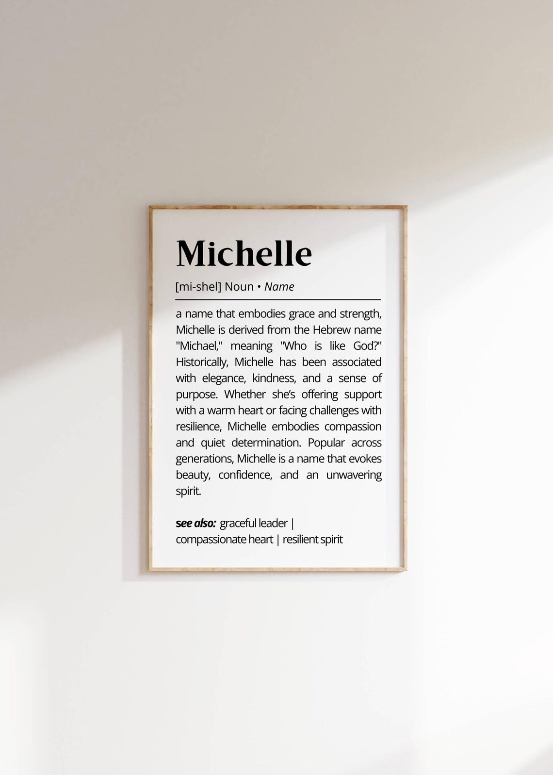 Michelle Name Definition Print Personalized Meaning Grace Gift Art - Image 2