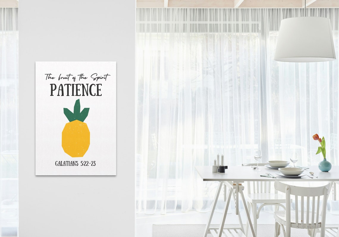Fruit of the Spirit Patience Pineapple Bible Verse Wall Decor Poster - Image 3
