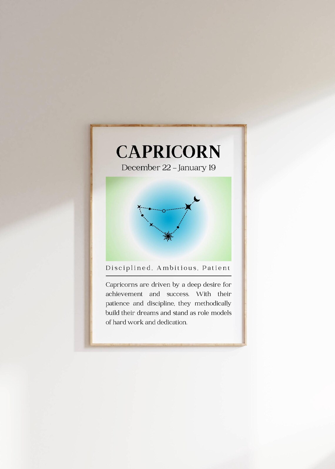 Capricorn Zodiac Constellation Astrology Sign Poster