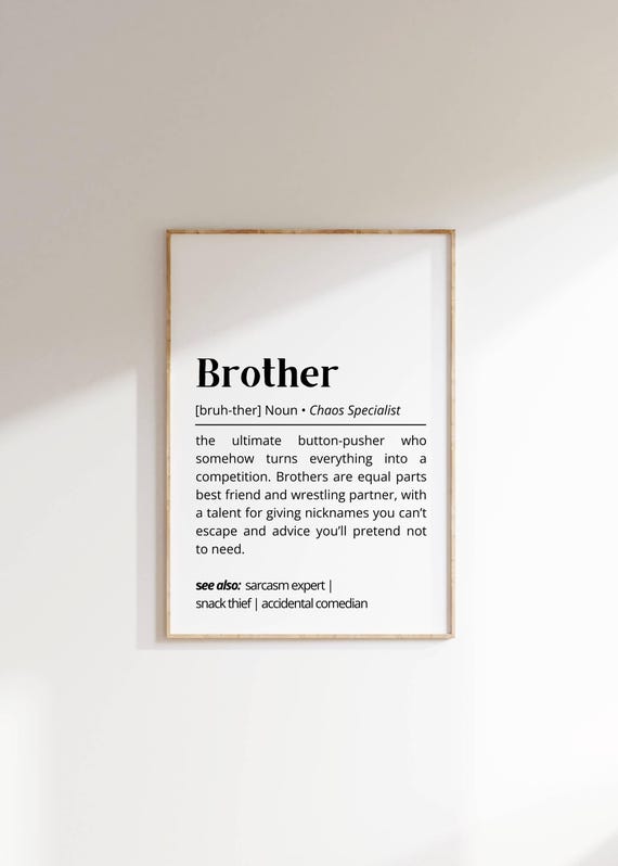 Brother Definition Personalized Minimalist Art Print