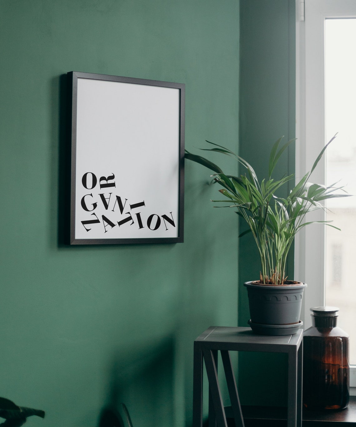 Organization Wavy Typography Black White Minimalist Motivational Word Art Poster - Image 2