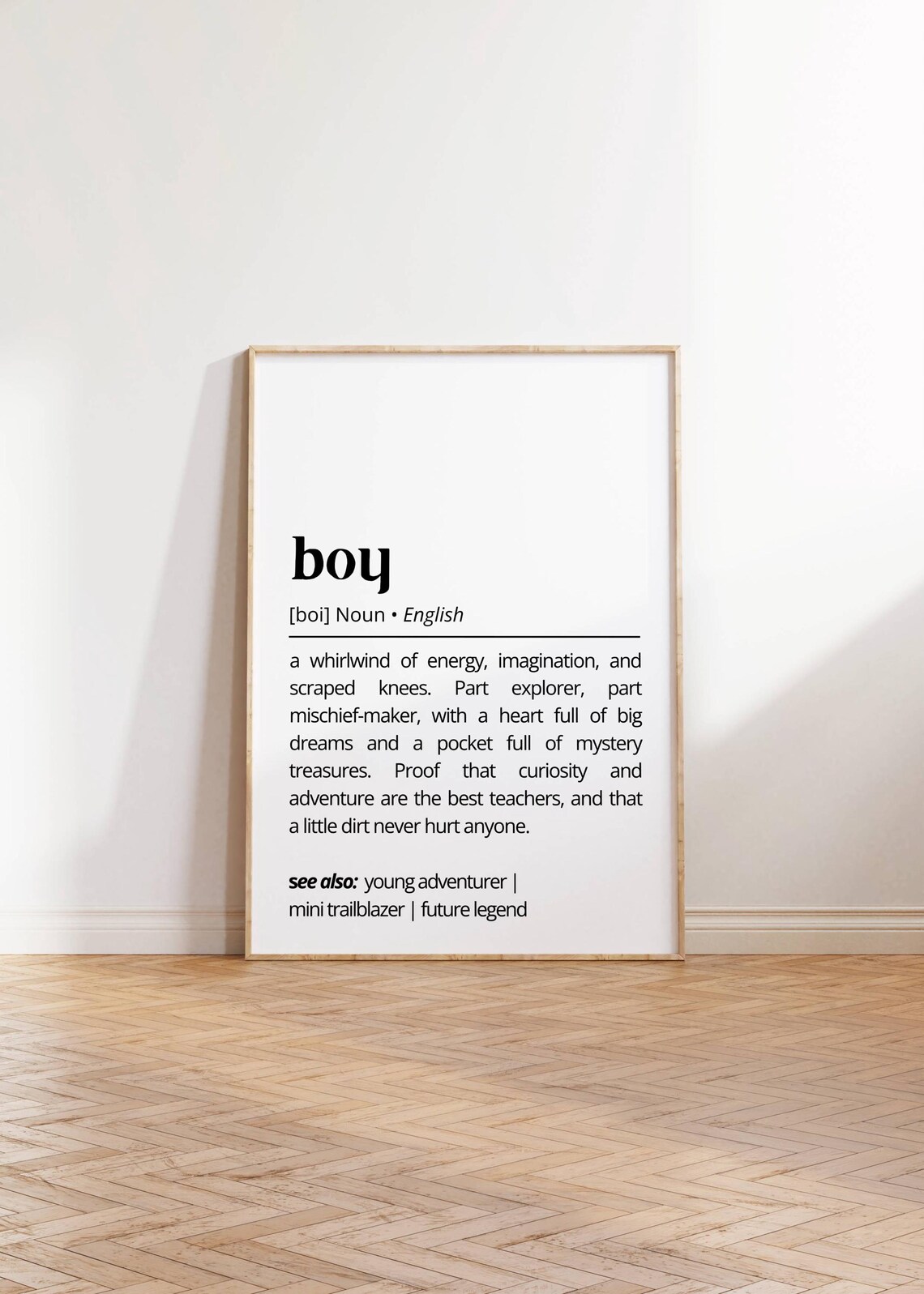 Boy Definition Kids Nursery Typography Art Print - Image 2