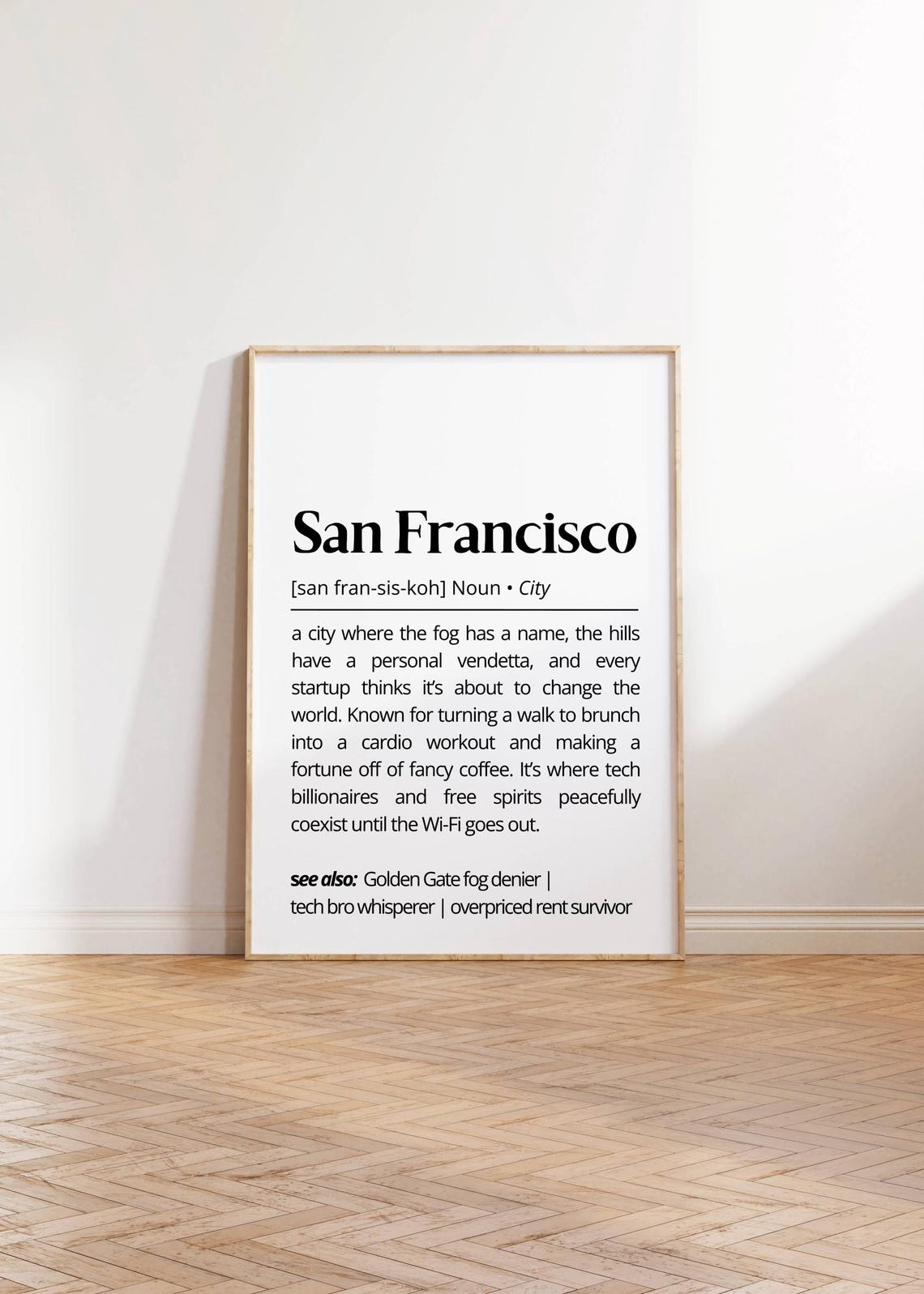 San Francisco Fog Hills Funny City Dictionary Definition Poster - Image 2