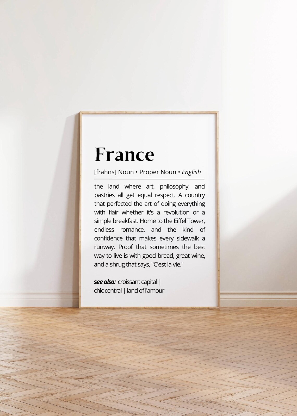 France Definition Humor Poster, French Lovers Wall Art - Image 2