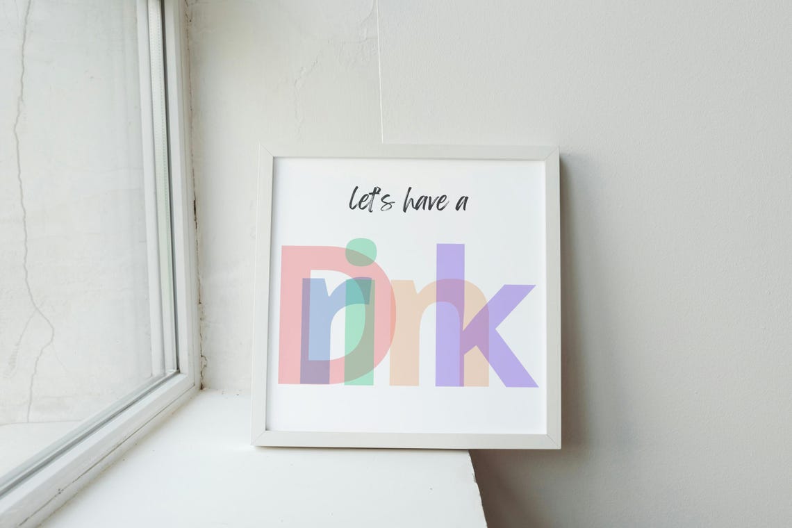 Lets Have A Drink Colorful Pastel Typography Kitchen Bar Poster - Image 2
