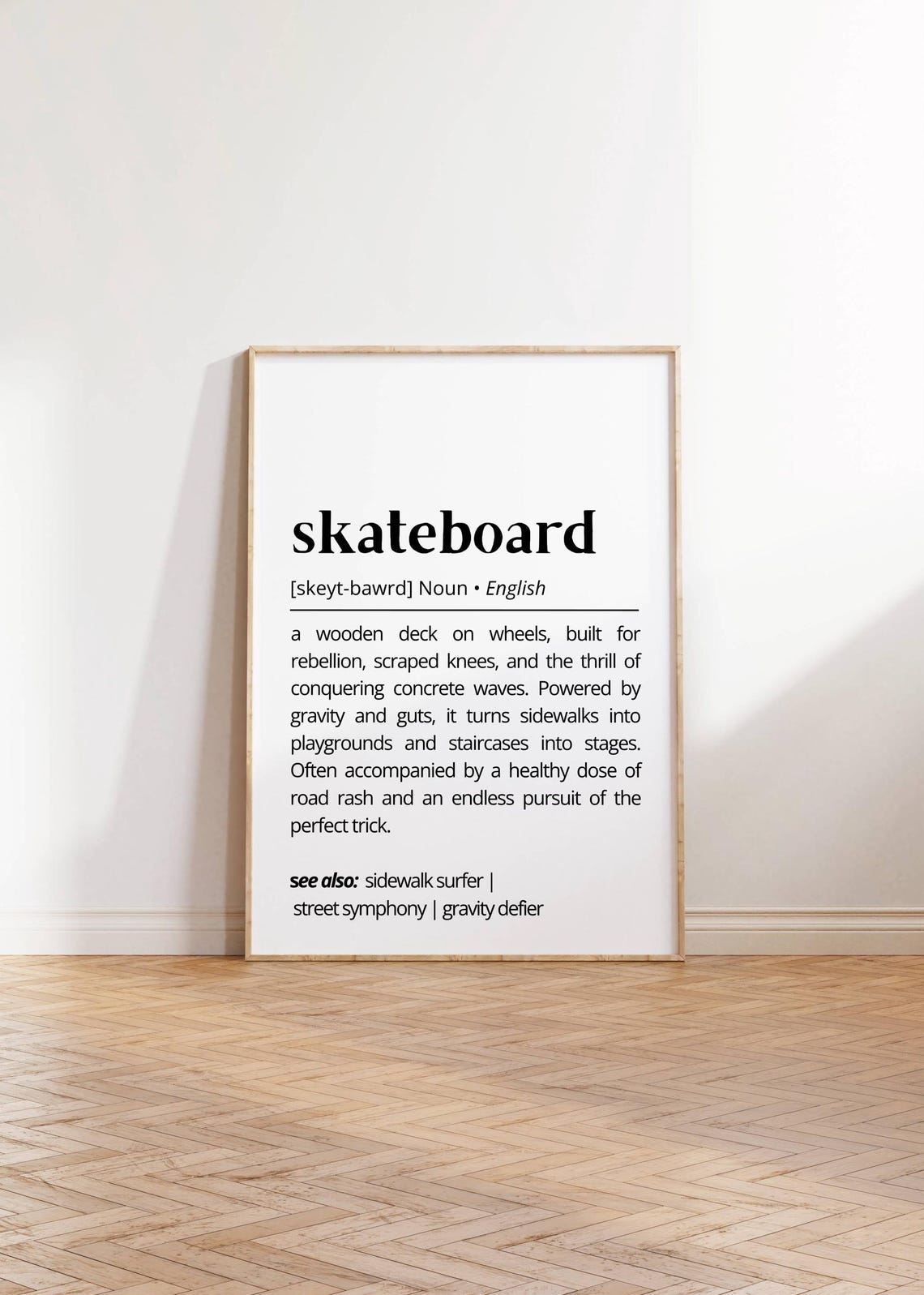 Skateboard Definition Concrete Wave Riding Street Dictionary Wall Art - Image 2