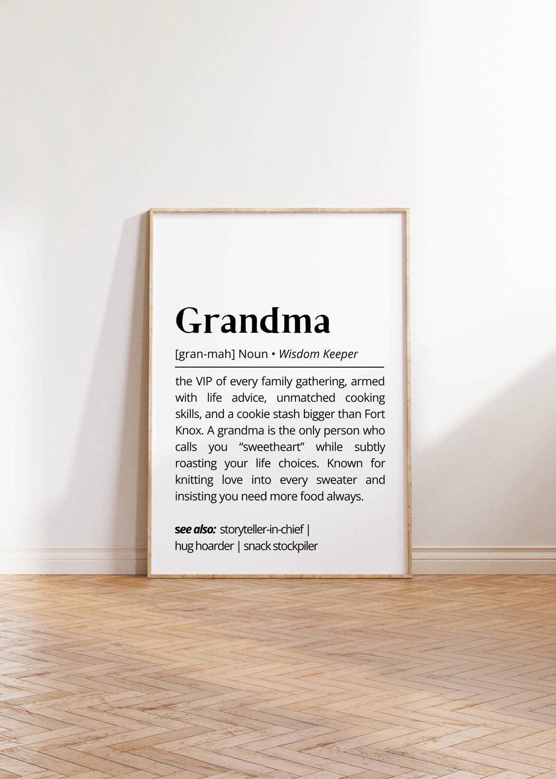 Grandma Definition Minimalist Typography Art Print - Image 2