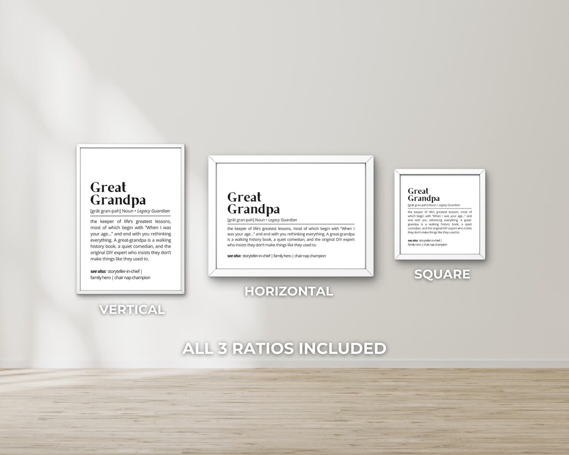 Great Grandpa Definition Personalized Typography Art Print - Image 3