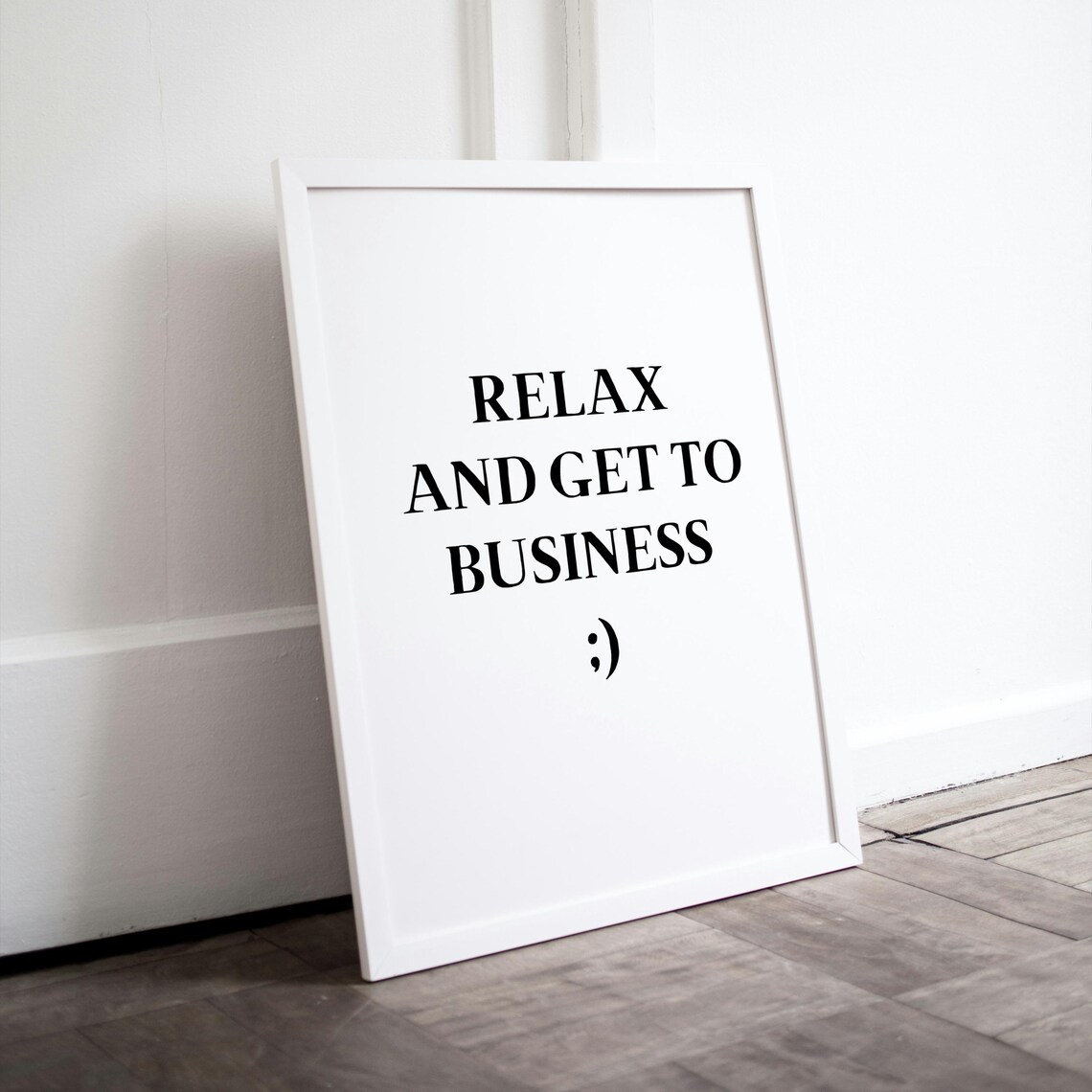 Relax And Get To Business Funny Bathroom Humor Powder Room Poster - Image 2