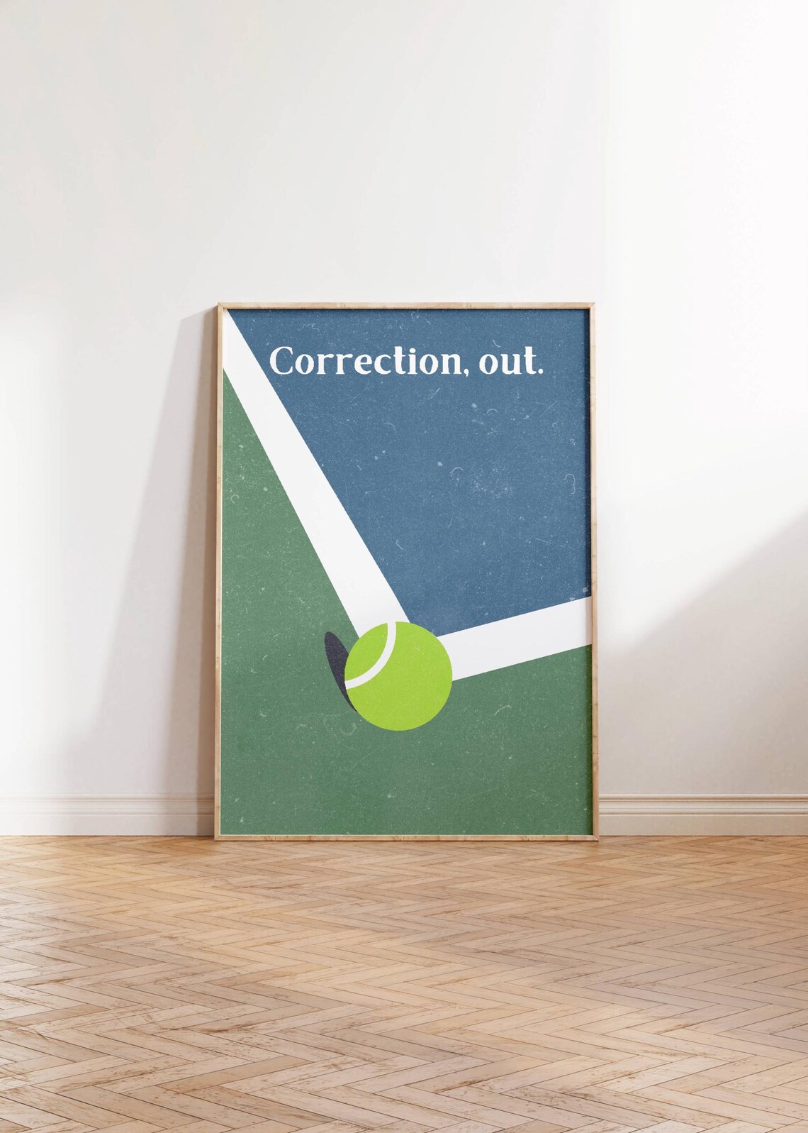 Correction Out Funny Tennis Ball Vintage Style Retro Court Poster Art - Image 3