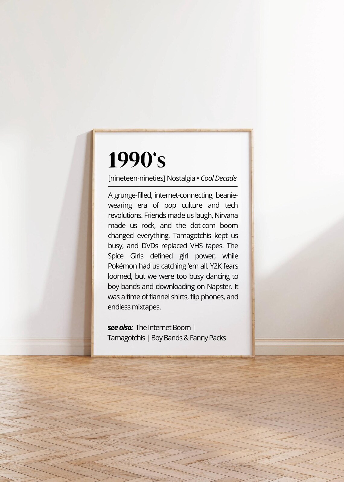 1990s Nostalgia Definition, Retro Minimalist Art Print