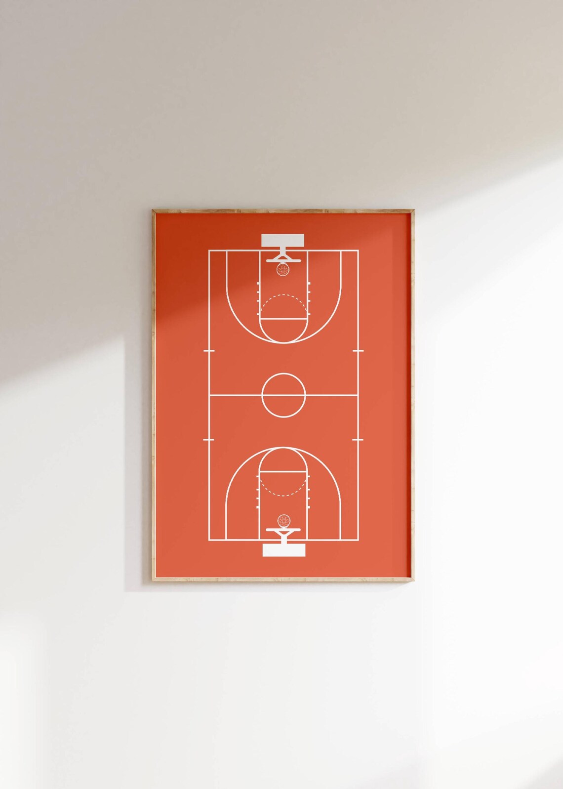 Basketball Court Modern Sports Poster Print