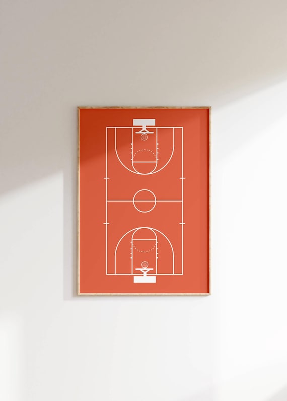 Basketball Court Modern Sports Poster Print