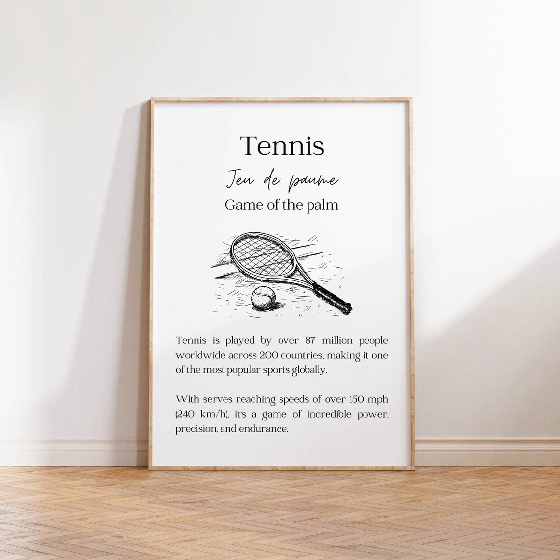 Tennis Jeu De Paume Game Of The Palm Vintage Racket Facts Poster