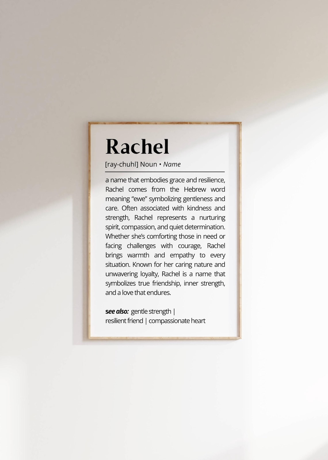 Rachel Name Definition Personalized Minimalist Art Print