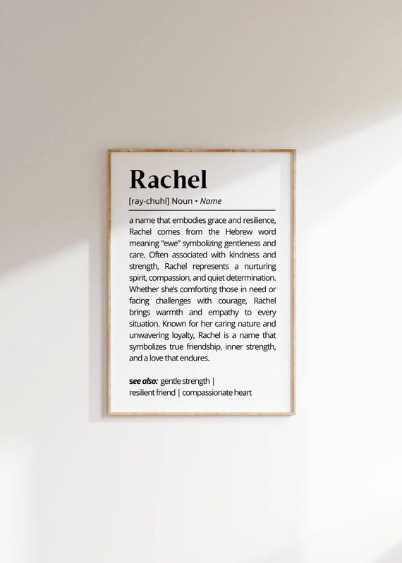 Rachel Name Definition Personalized Minimalist Art Print