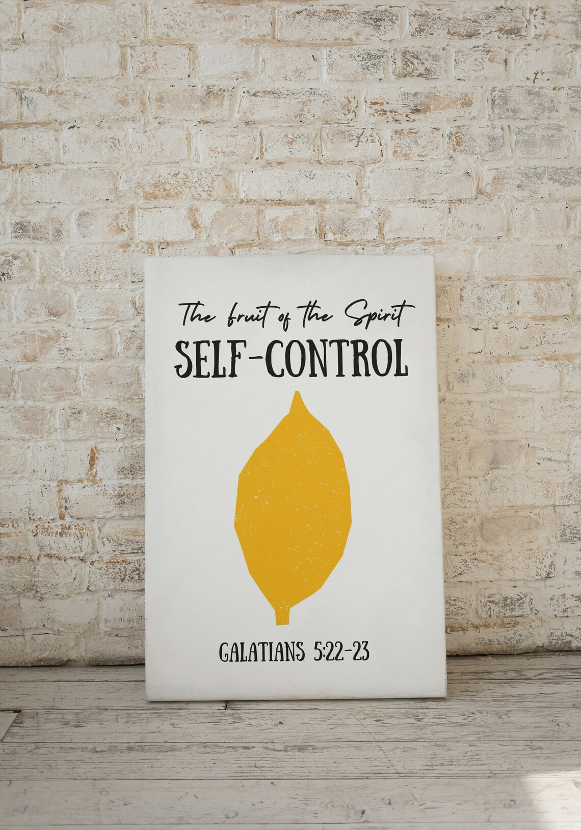 Fruit of the Spirit Self Control Lemon Bible Verse Wall Decor Poster - Image 2
