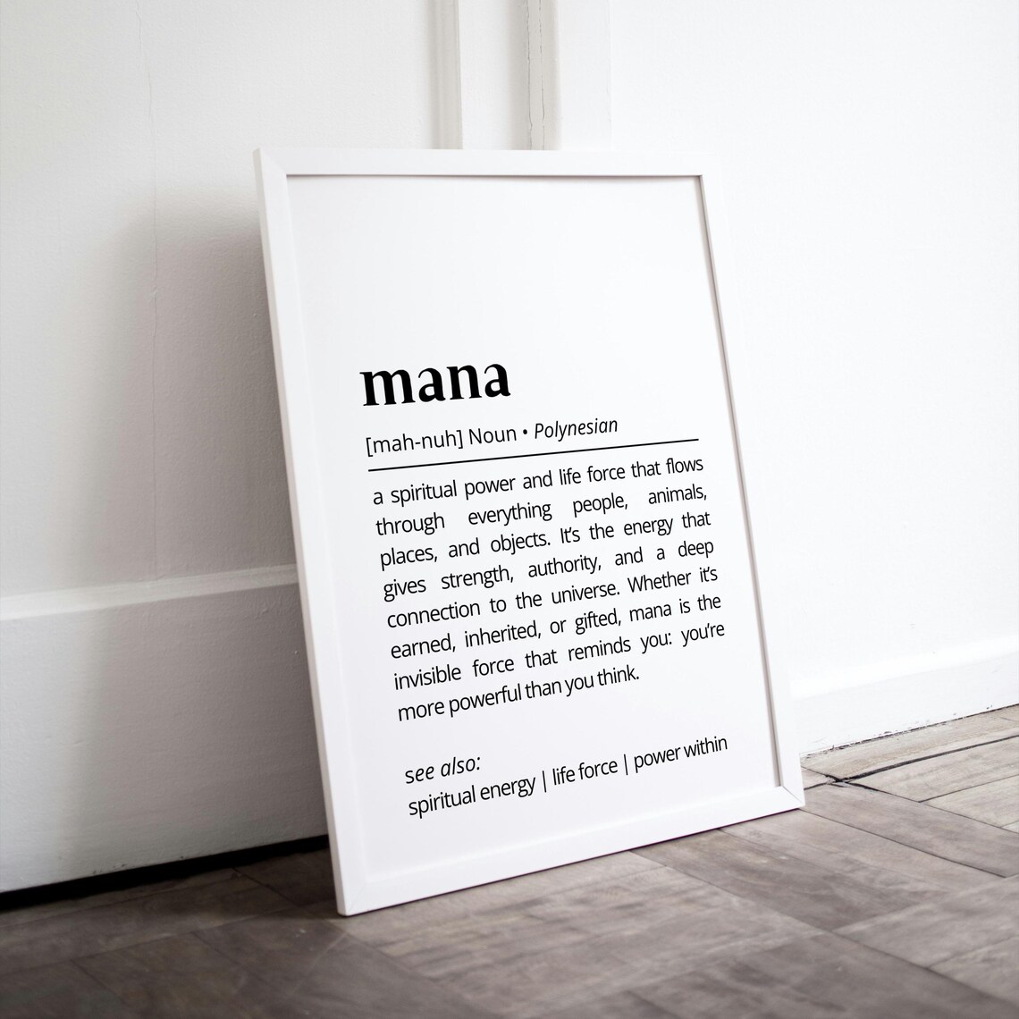 Mana Definition Minimalist Hawaiian Life Force Art Print - Image 2