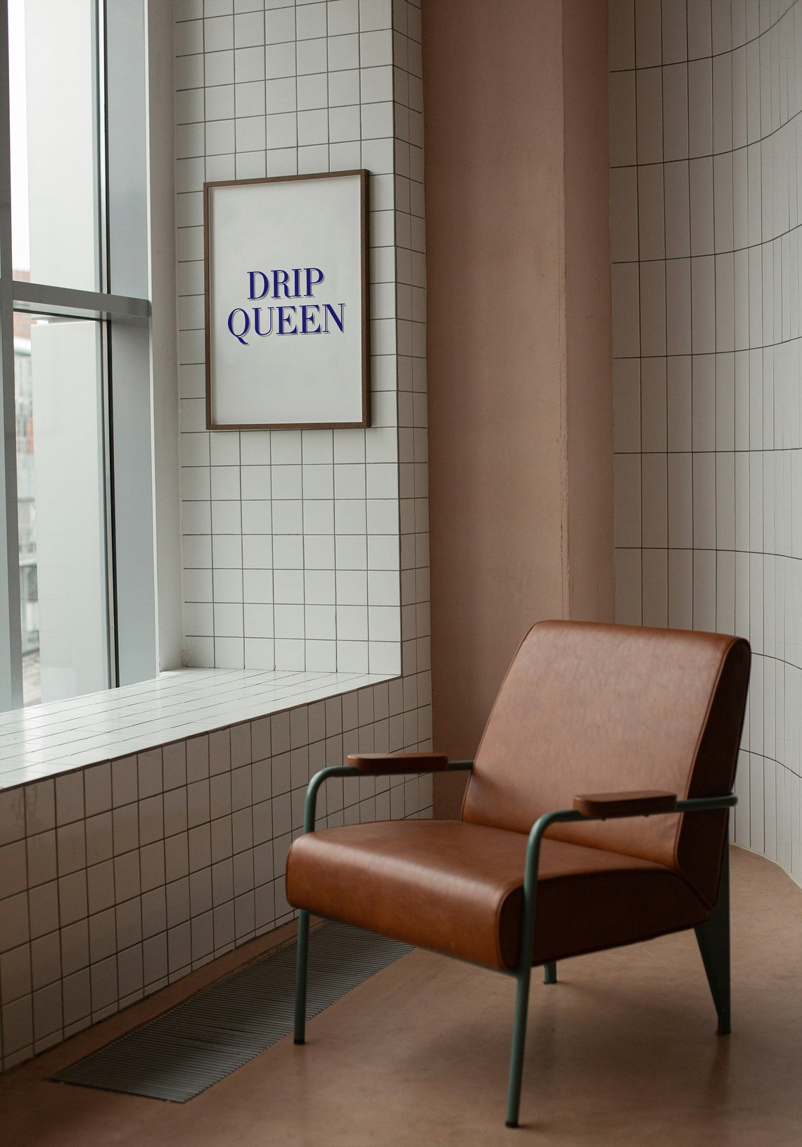 Drip Queen Blue Serif Typography Sassy Confidence Quote Poster - Image 2