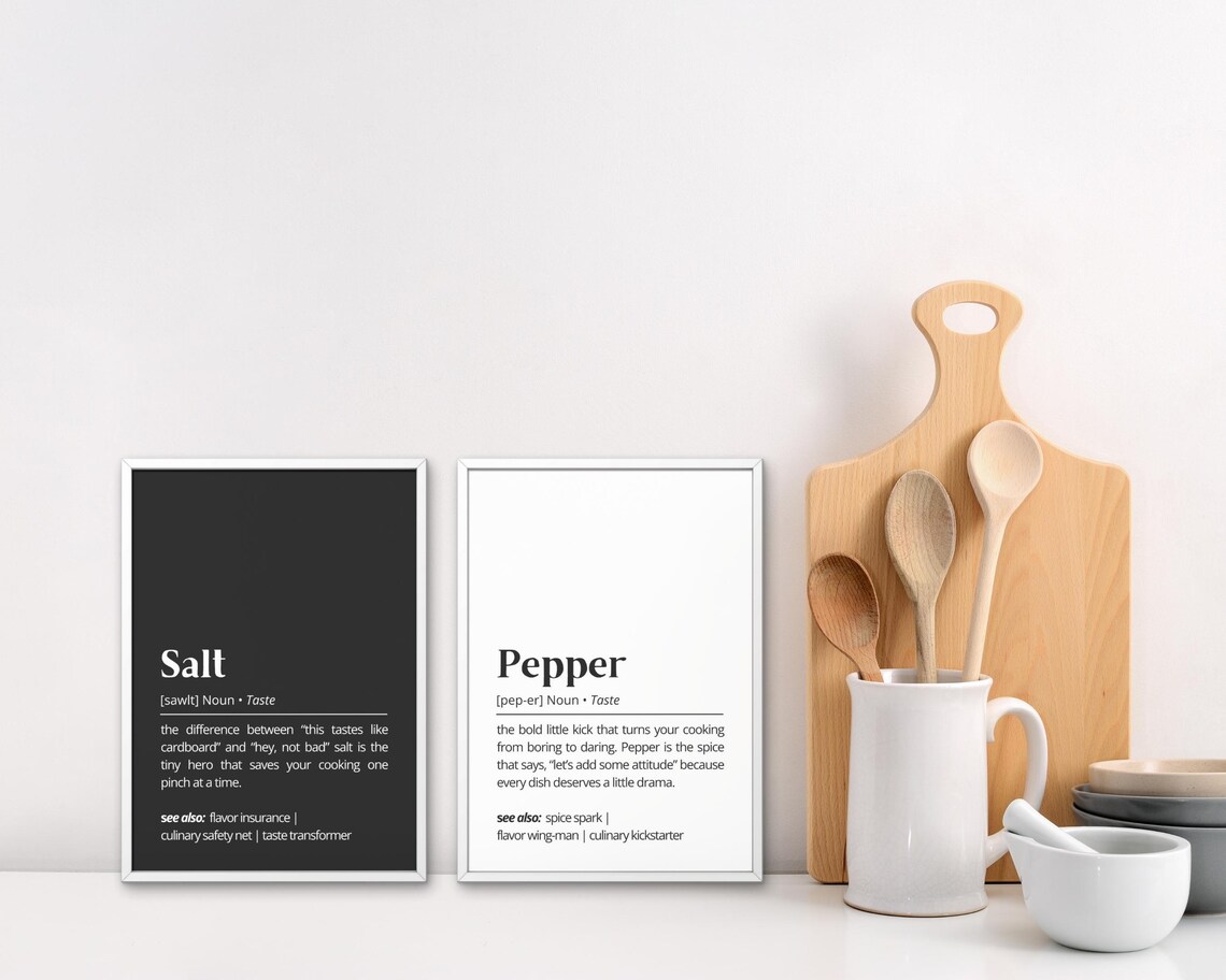 Salt And Pepper Definition Kitchen Quote Art Print - Image 2