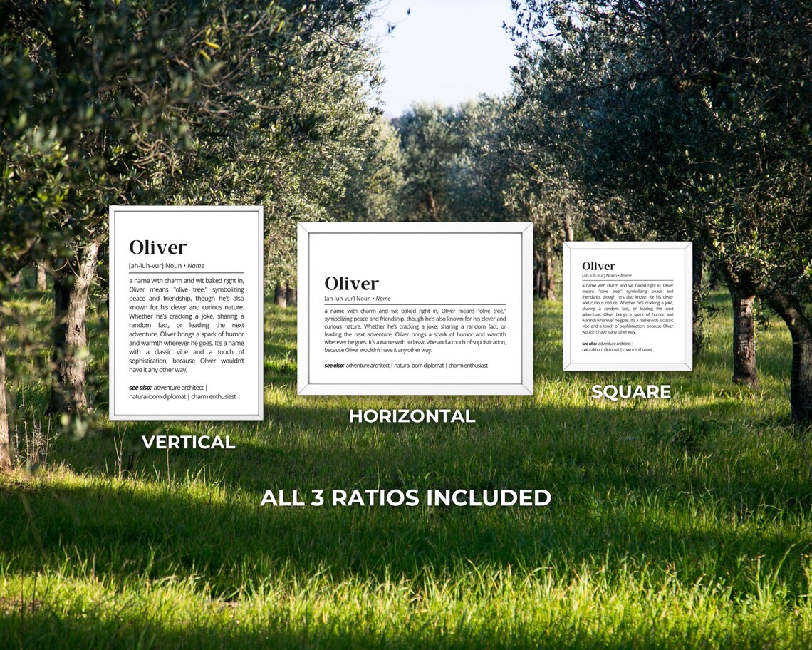 Oliver Name Definition Nursery Decor Art Print - Image 3