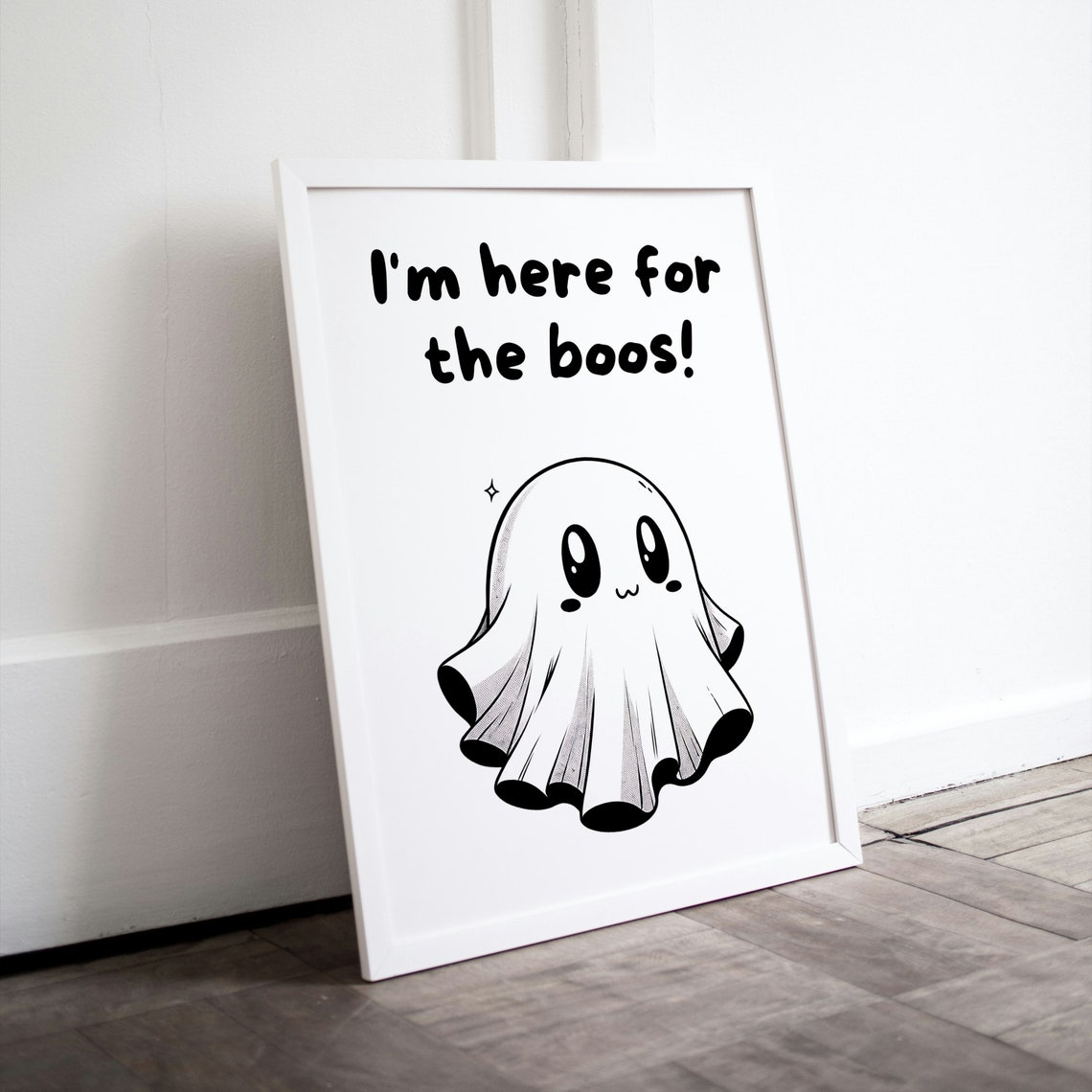 I Am Here For The Boos Cute Ghost Funny Halloween Decor Poster