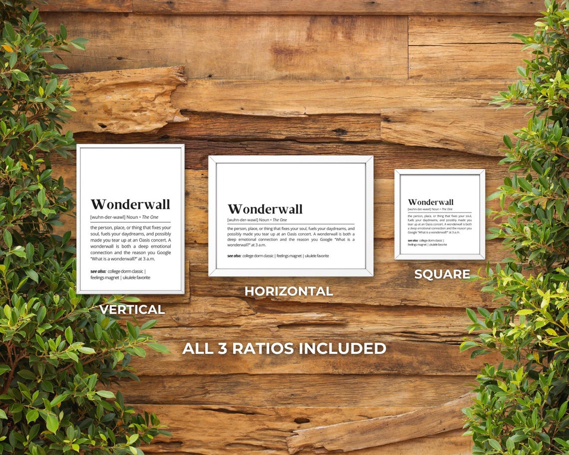 Wonderwall Definition Dictionary Oasis Song Fan Gift Poster Art - Image 3