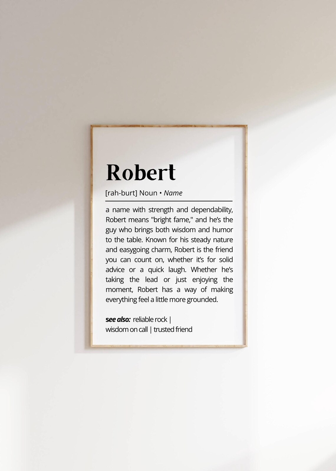 Robert Name Meaning Personalized Name Art Print