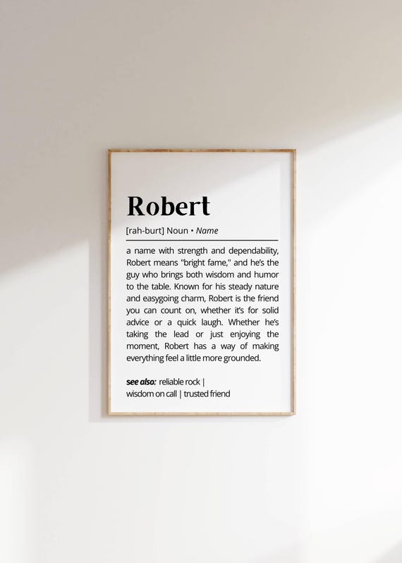 Robert Name Meaning Personalized Name Art Print